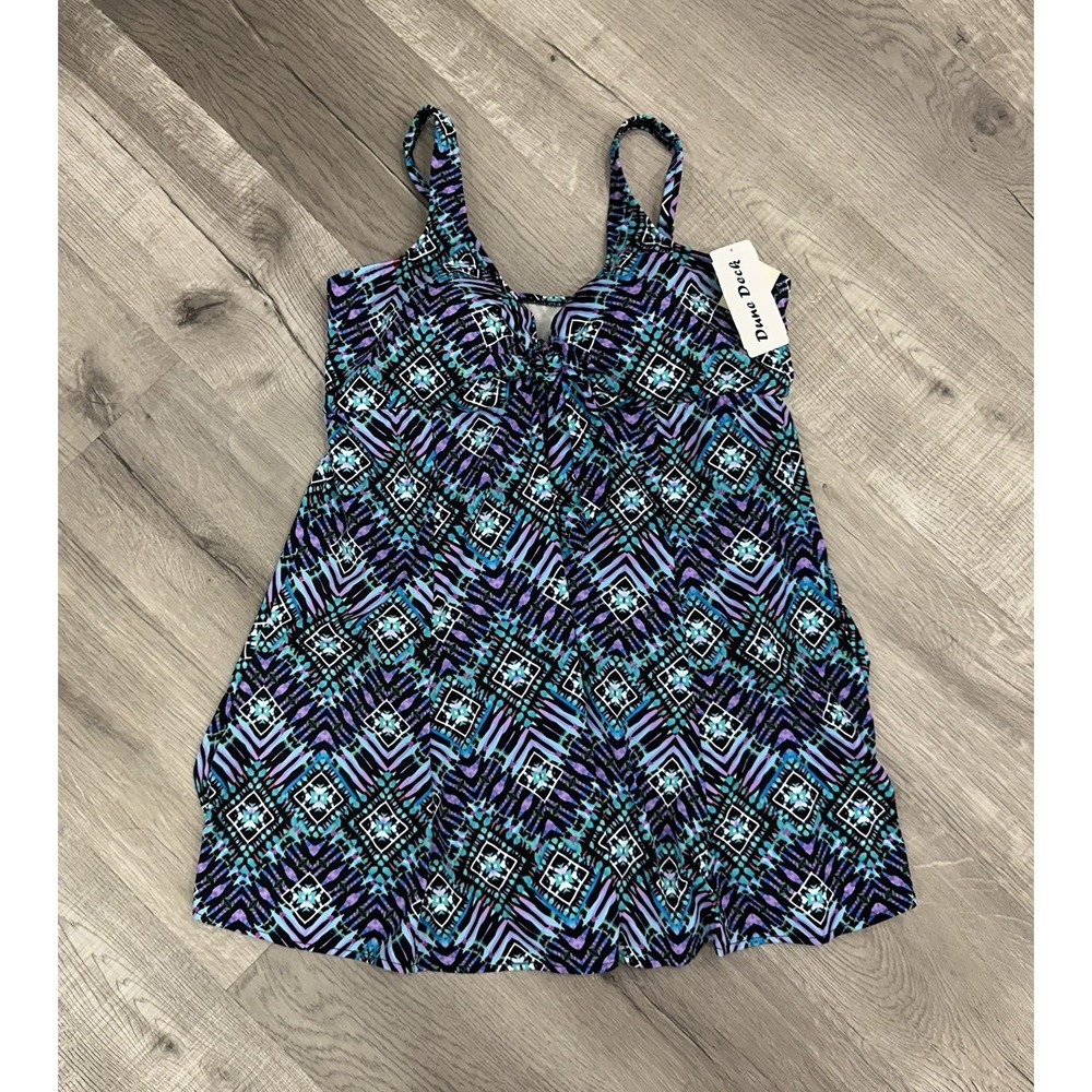 Dune Deck One Piece Bathing Suit Padded Dress - Women's Plus Size 20W NEW